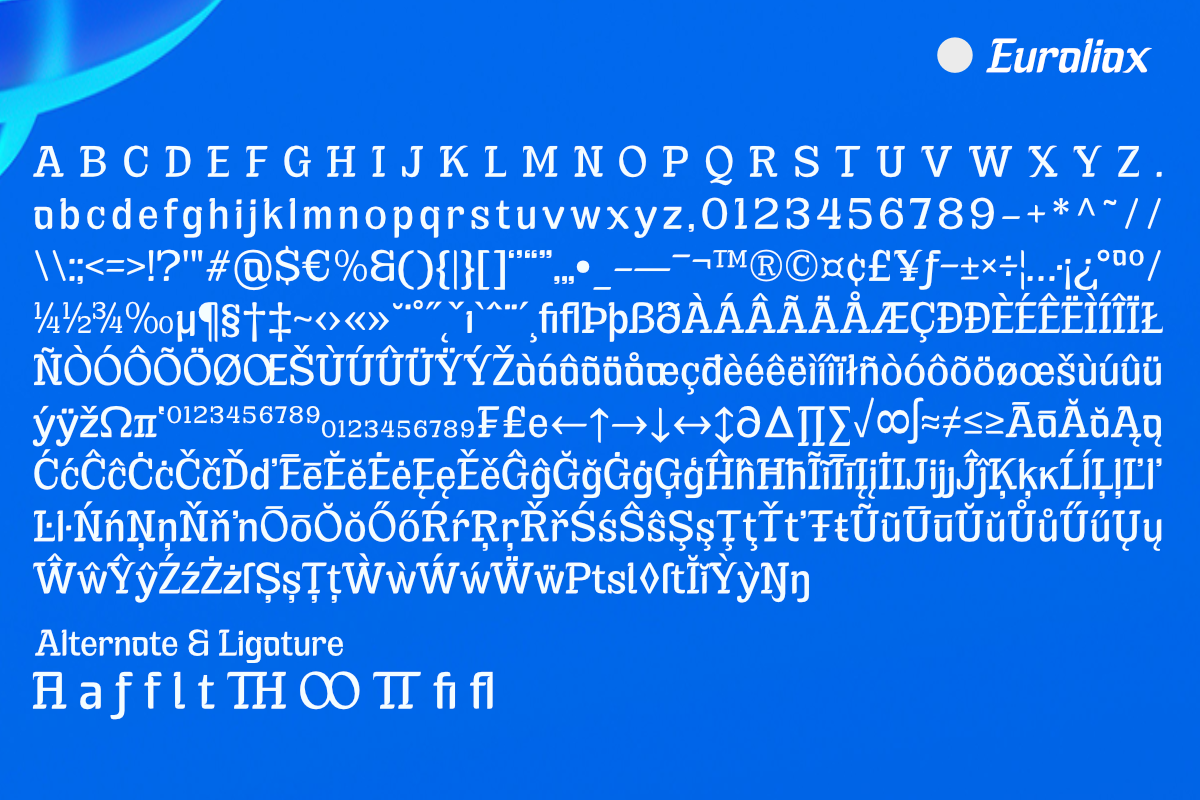 Euraliax - Display Font Family, a Font by Differentialtype (Photo 10 of 12)