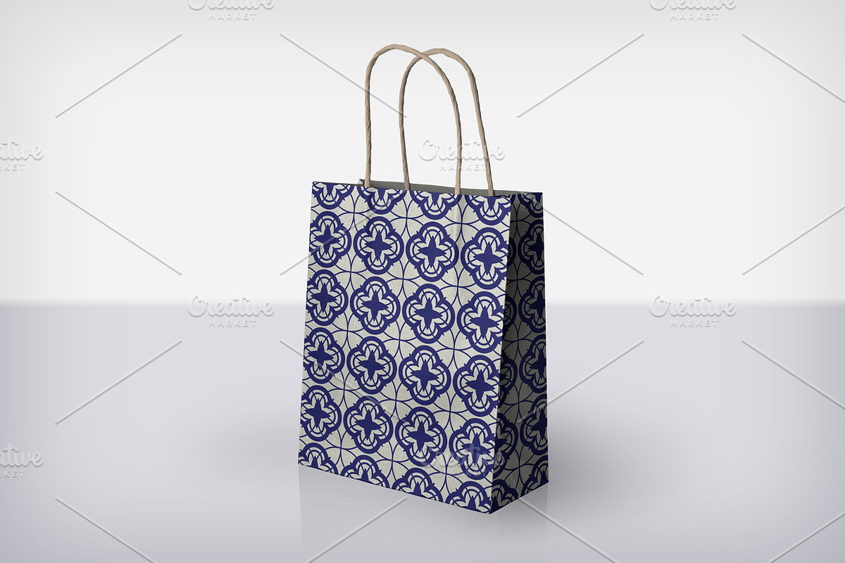 Blue tile seamless ornament patterns, a Pattern Graphic by ExpressShop (Photo 4 of 5)