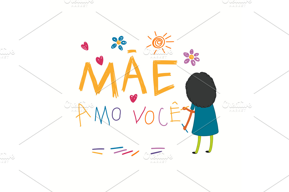 Mothers Day card with girl drawing, a Person Illustration by sceptical cactus