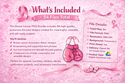 Breast Cancer Awareness PNG Bundle, an Object Graphic by MIRoots Design Studio (Thumbnail 3 of 4)