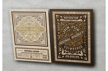 Set of 2 Vintage Labels for Packing, a Flyer Template by OneVectorStock