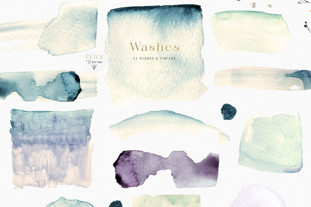 A Mountain Summer Watercolor Set, an Illustration by Creativeqube Design (Photo 18 of 19)
