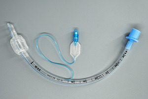 Single-Use Endotracheal Tube with Cuff. A clear, flexible medical device design, a Photo by Rohan Photography