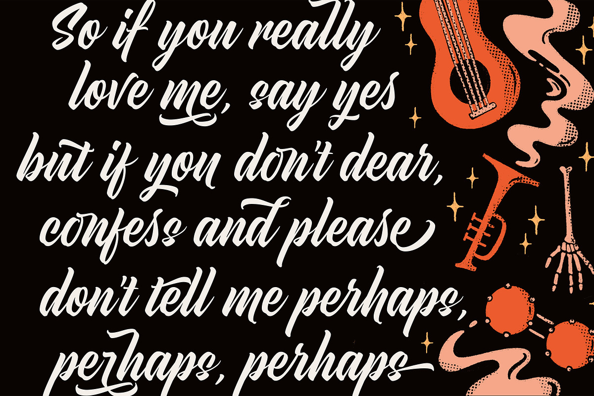 Hot Salsa brush font preview 6