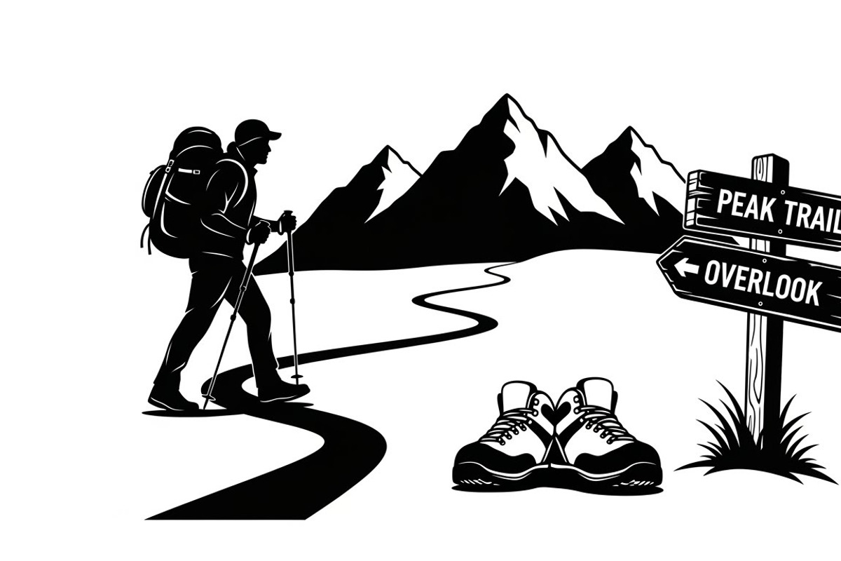 Hiking Adventure Silhouette Bundle, an Illustration by yasushie (Photo 17 of 51)