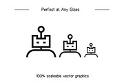 Cartoon Robot Profile Icons, an Outline Icon by Designfour (Thumbnail 7 of 7)