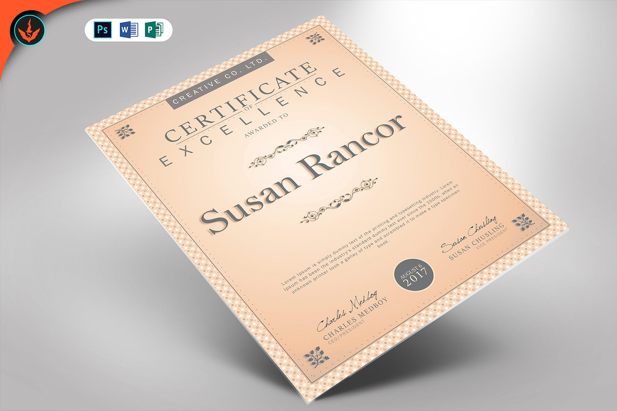 Classic Certificate Template, a Stationery Template by SeraphimChris (Photo 2 of 8)