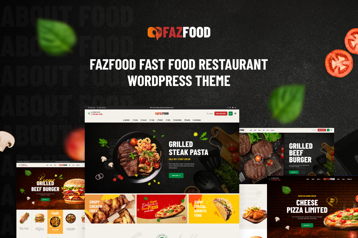 Fazfood - Fast Food Restaurant Theme, a WordPress Template by Opal Wordpress Theme (Photo 1 of 6)