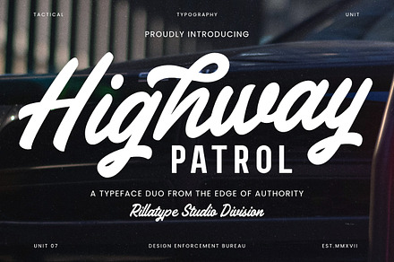 Highway Patrol - Font Duo, a Script Font by Rillatype
