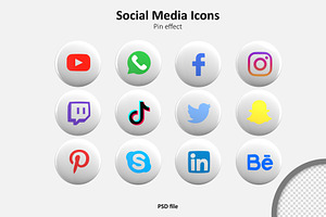 Social media 3d icons pack