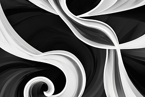 3d black and white abstract image, an Abstract Photo by ComfortQ
