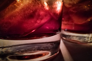 Illuminated vermouth glass with Ice close-up shot, a Food & Drink Photo by DanFLCreativo