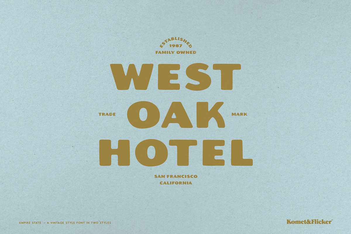 Empire State – A Rustic Font, a Sans Serif Font by Komet & Flicker (Photo 2 of 15)