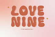 Love nine font, a Handwritten Font by JJuta (Thumbnail 1 of 6)