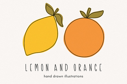 Lemon & orange clipart illustrations