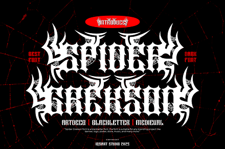 Spider Grekson - Artdeco Font, a Blackletter Font by Iqsiart Studio