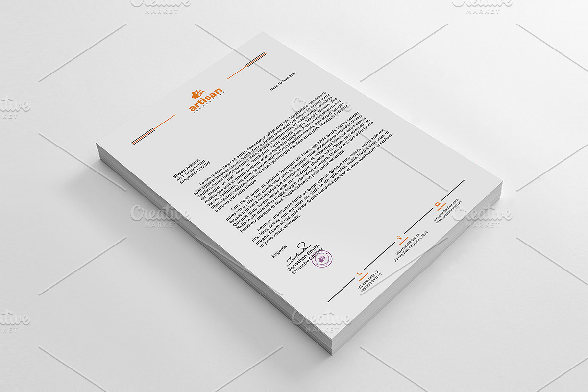 Letterhead, a Stationery Template by artisanHR (Photo 2 of 5)