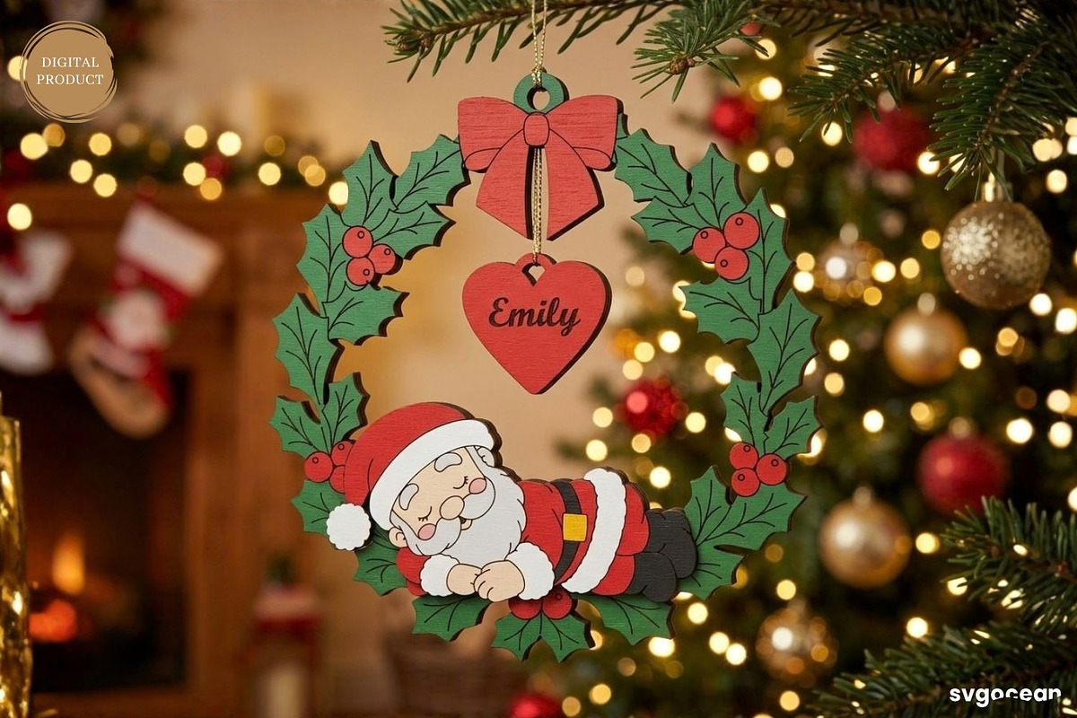 Personalized Christmas Ornaments SVG, a Decorative Illustration by svgocean (Photo 9 of 14)
