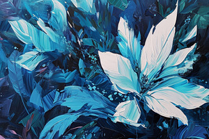 Midnight Bloom Floral Painting, an Abstract Photo by Hamza067