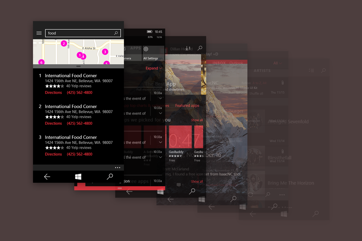 Windows 10 Mobile UI Kit - Photoshop, an UI Kit Template by Isaac N.C. (Photo 3 of 4)