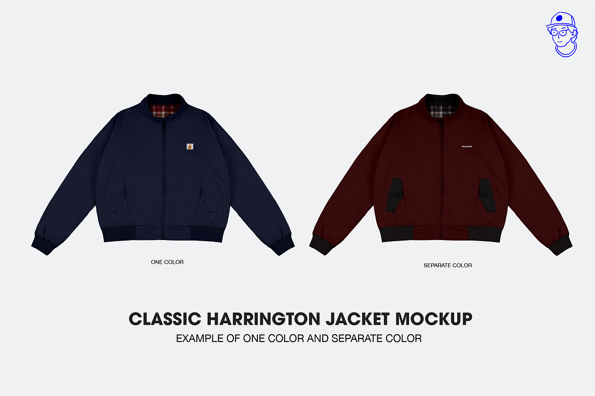 Classic Harrington Jacket Mockup, a Hoody Mockup by made_by_nope (Photo 4 of 5)