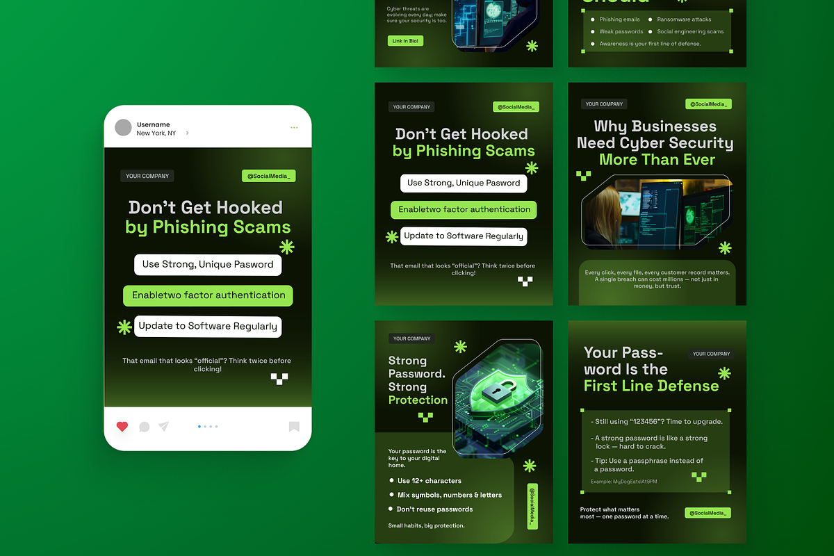 Cyber Security Instagram Post, a Social Media Template by Annora Studio (Photo 5 of 6)