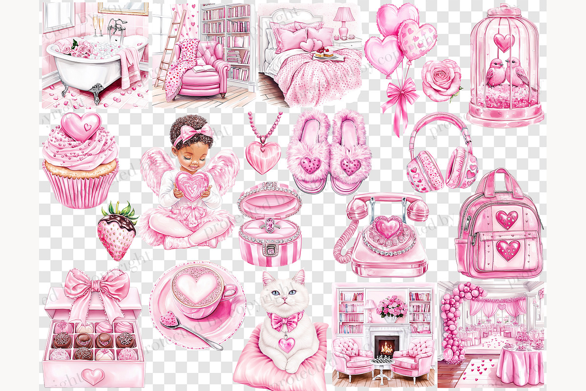 Sweet Love Valentine Clipart, a Person Illustration by GlamArtZhanna (Photo 7 of 8)