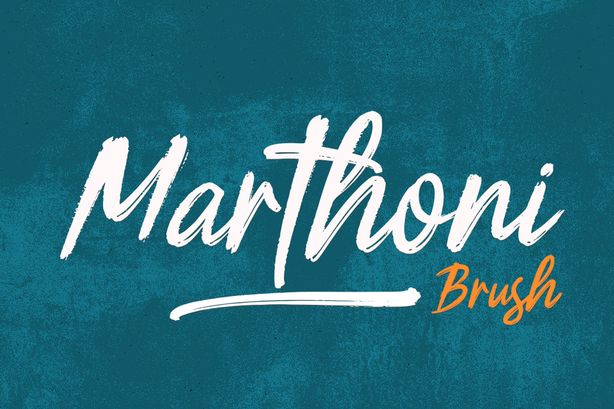 Marthoni Brush, a Script Font by Stripes Studio (Photo 1 of 6)