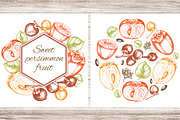 Sweet Persimmon Fruit Vintage Kit, a Food Illustration by Artspace (Thumbnail 4 of 6)
