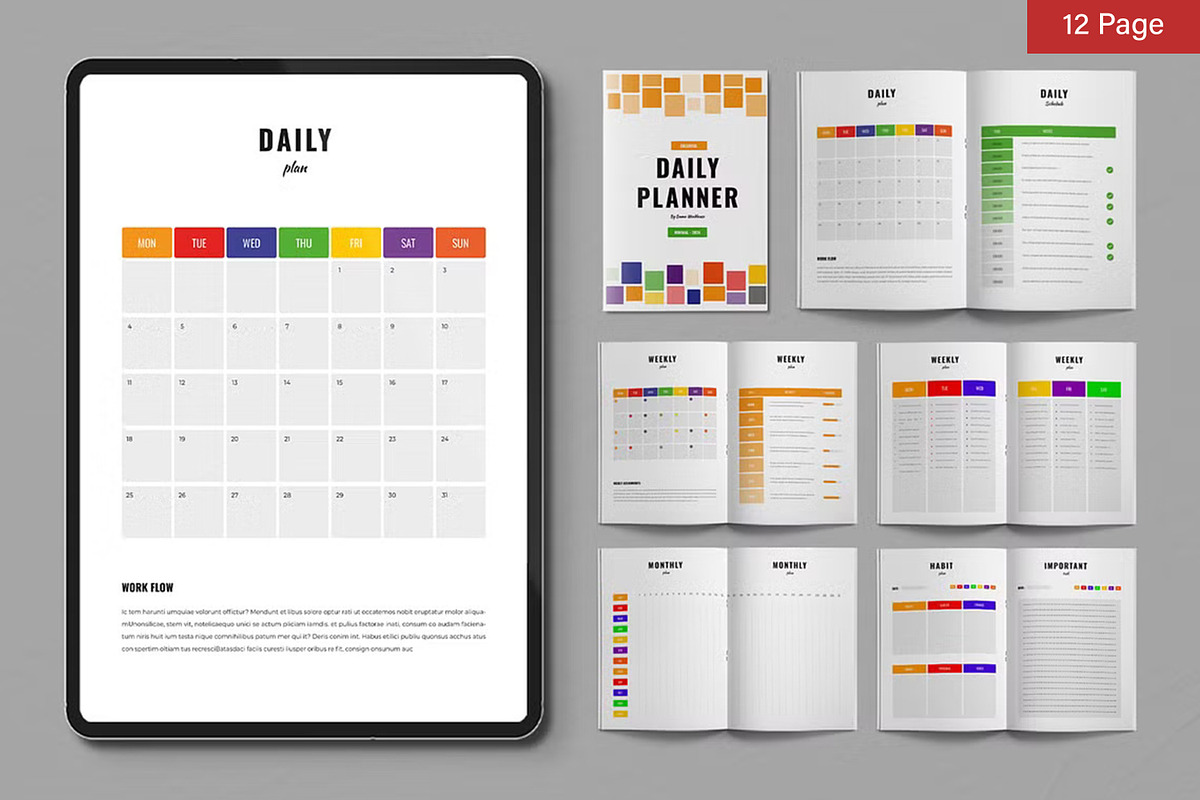 Planner Template Bundle, a Stationery Template by ContestDesign (Photo 4 of 39)