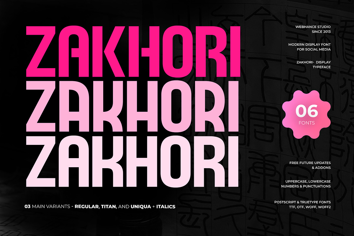 Zakhori - Modern Display Sans-Serif, a Sans Serif Font by Webhance Studio (Photo 1 of 15)