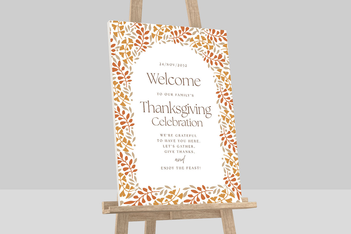 Minimalist Thanksgiving Welcome Sign, a Poster Template by BrandPacks (Photo 4 of 5)