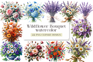 Wildflower Bouquet Clipart - Copy