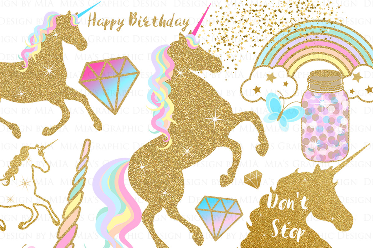 Magical Unicorns, Einhorn, Gold, an Illustration by Mia's Graphic Design (Photo 4 of 11)