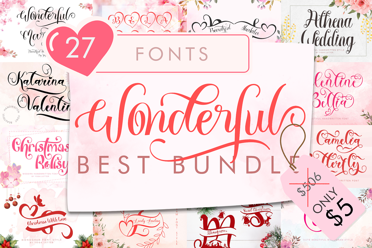 Wonderful Best Bundle, a Handwritten Font by Yoga Letter