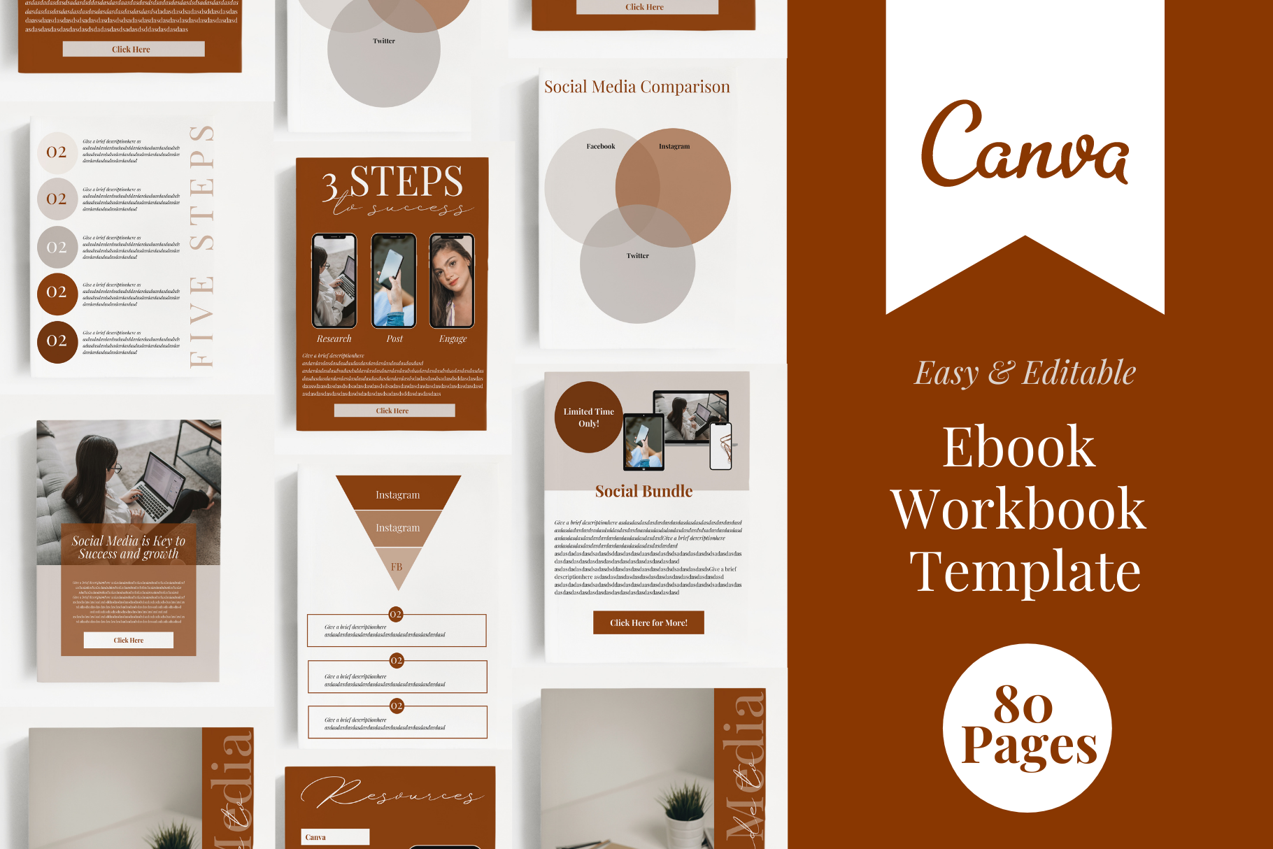 Ebook Workbook Template For Canva, a Templates & Theme by Marketing ...