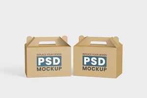 Delivery Food Brown Box Mockup