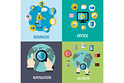 Navigation, search and business flat, a Solid Icon by Vector Tradition (Thumbnail 1 of 3)