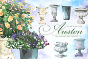 Watercolor Austen Clipart Set, a Person Illustration by ArtCreationsDesign (Thumbnail 13 of 22)