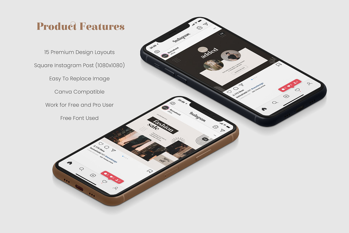 Fashion Instagram Canva Template, a Social Media Template by Boinah Studio (Photo 2 of 6)