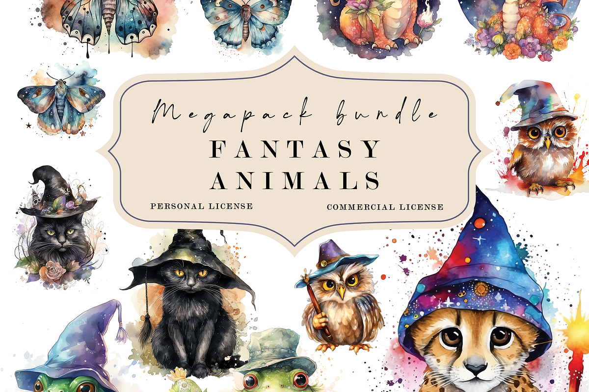 Magical Fantasy Watercolor Clipart, a Photo by Redwood Digital Art (Photo 2 of 11)