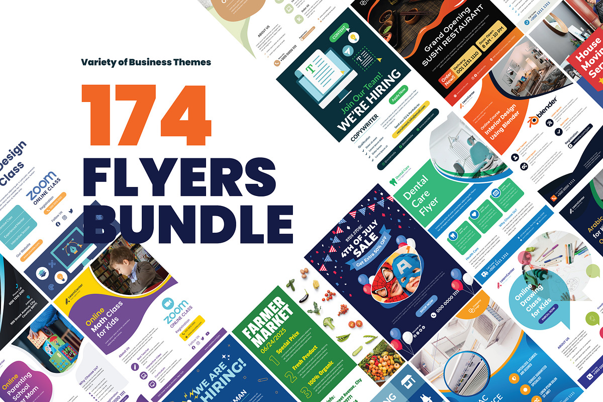 Bundle 174 Flyers Template Design, a Flyer Template by rivatxfz (Photo 1 of 16)