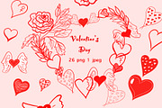 Valentine’s Day Clipart Collection, a Decorative Illustration by NatArt (Thumbnail 1 of 7)