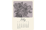 Calendar with monochrome flowers, a Stationery Template by NatalyN (Thumbnail 8 of 13)