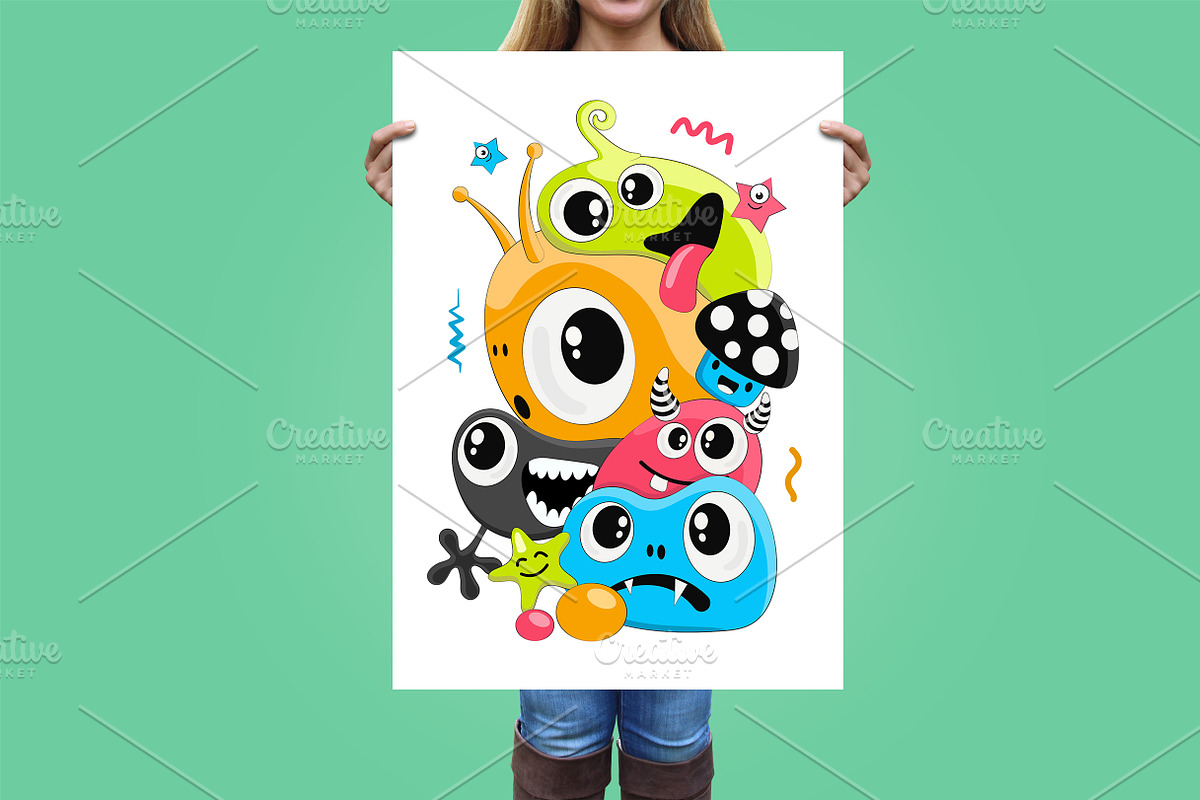 Cute doodle monsters (Art), an Animal Illustration by KENO Mascots (Photo 3 of 6)
