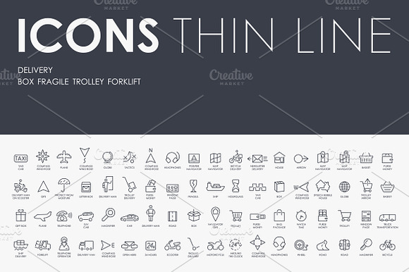 Delivery Thinline Icons