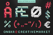 Onska - A Polygonal Display Font, a Font by nordicworker (Thumbnail 4 of 9)