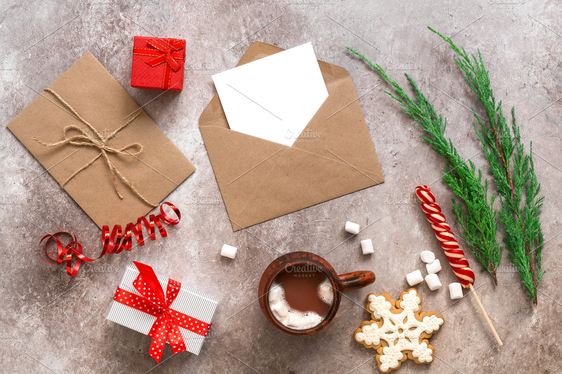 Christmas composition blank card mo stock photo containing card and christmas, a Holiday Photo by Yulia71