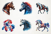 Patriotic 4th of July Horses Clipart, an Illustration by RobertsArt (Thumbnail 4 of 4)