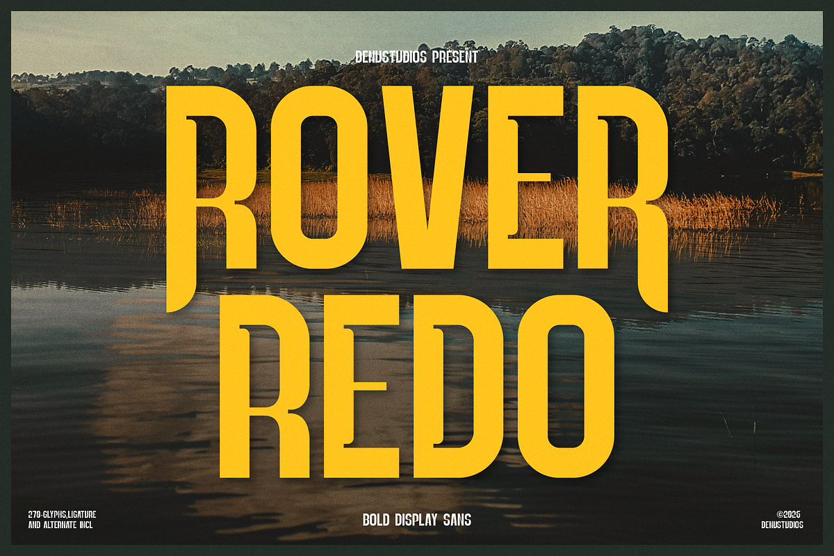Rover Redo | Bold Display Sans, a Sans Serif Font by Denustudios (Photo 1 of 12)